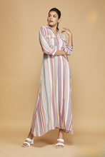 Load image into Gallery viewer, 8012 Women Striped Maxi Shirt Dress
