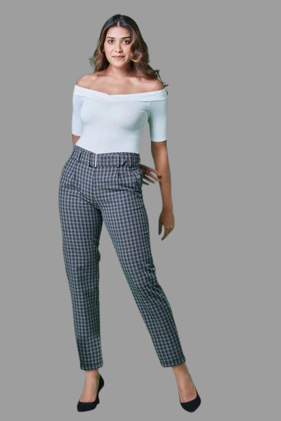 4042 Irish Checkered High Waist Trousers