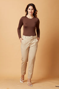 4118 Women's Flare Pants with Attached Belt