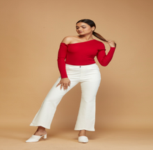 Load image into Gallery viewer, 4124 Women&#39;s White Flare Trousers
