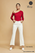 Load image into Gallery viewer, Women&#39;s White Straight Flared Pants
