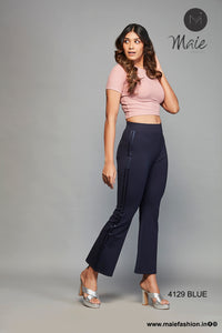 4129 Knitted Stretch Side Strip Pant