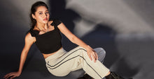 Load image into Gallery viewer, 4168 Knit Bell Bottom Pants with Side Strips
