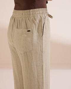 4221A Loom Slit-Hem Linen Trousers