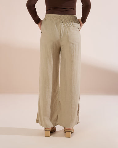 4221A Loom Slit-Hem Linen Trousers