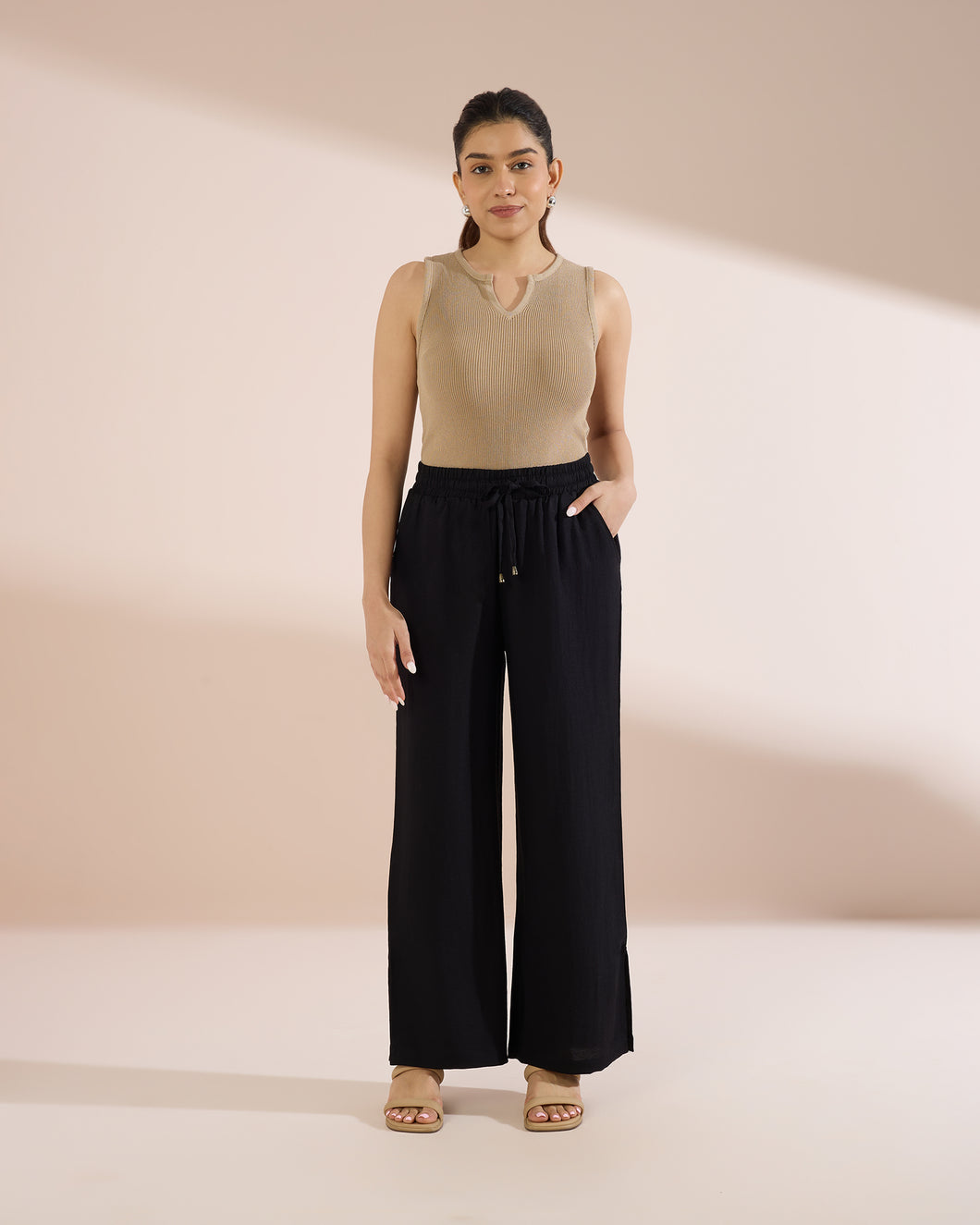 4221A Loom Slit-Hem Linen Trousers