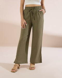 4221A Loom Slit-Hem Linen Trousers