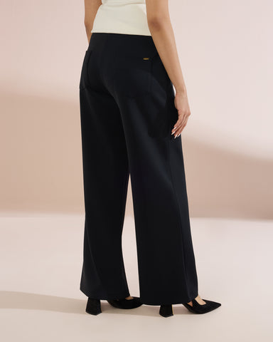 4227 Wide-Leg Pants with Button Detail