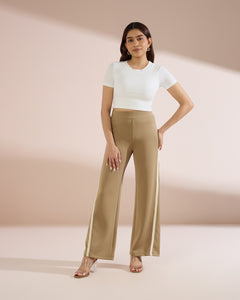 4229 Contrast Side‑Stripe Wide Leg Pants