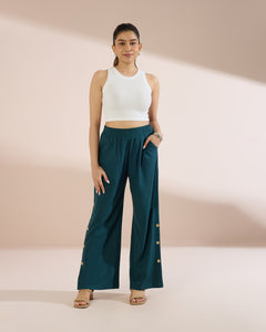 4236 Relaxed Linen Button Down Trousers