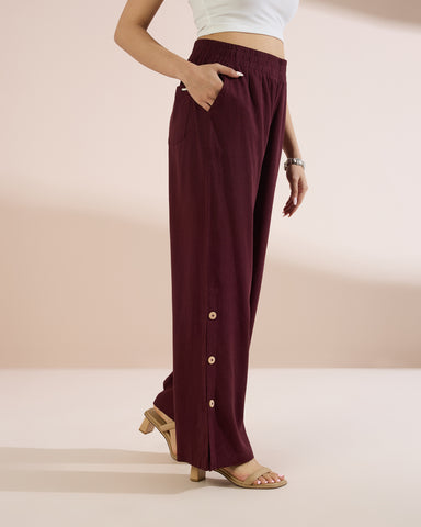 4236 Relaxed Linen Button Down Trousers