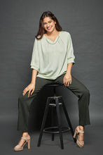 Load image into Gallery viewer, 5032 Women&#39;s V-Neck Top with Pearl Necklace Detail
