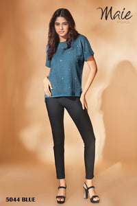 5044 Women Ribbed Relaxed Shirt