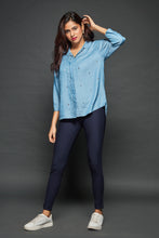 Load image into Gallery viewer, 5045 Woṁen&#39;s Denim Stone-Embellished Top
