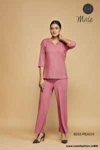 6033 Women's V-Neck Co-ord Set