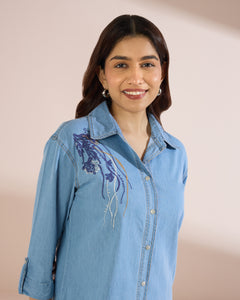 6180 Embroidered Denim on Denim Set