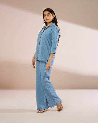 6180 Embroidered Denim on Denim Set