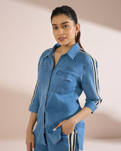 Load image into Gallery viewer, 6194 Varsity Stripe Denim Set
