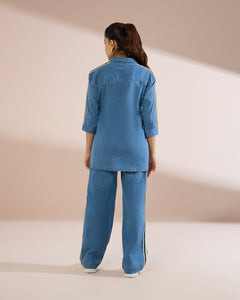 6194 Varsity Stripe Denim Set