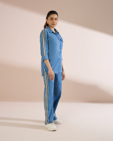 6194 Varsity Stripe Denim Set