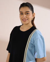 Load image into Gallery viewer, 6196 Asymmetric two tone Denim Set
