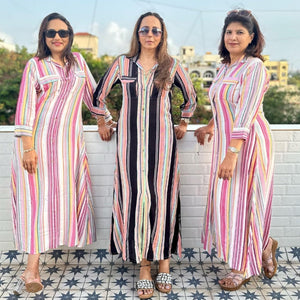 8012 Powerline Maxi Shirt Dress
