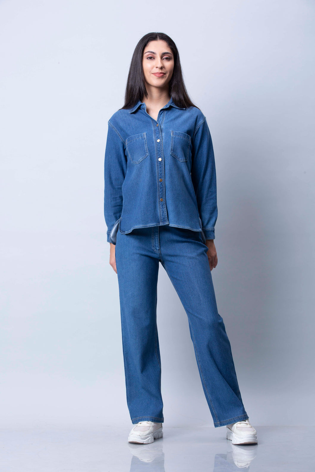 6095 Women denim Co-ord set